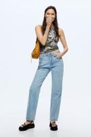 rechte jeans met bloemen - BLUE - 44