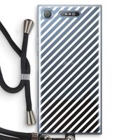 Strepen zwart-wit: Sony Xperia XZ1 Transparant Hoesje met koord