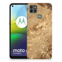 Motorola Moto G9 Power TPU Siliconen Hoesje Marmer Creme - thumbnail