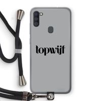 Topwijf Grijs Zwart: Samsung Galaxy A11 Transparant Hoesje met koord Topwijf Grijs Zwart: Samsung Galaxy A11 Transparant Hoesje met koord