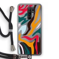 Colored Zebra: Xiaomi Redmi 9 Transparant Hoesje met koord