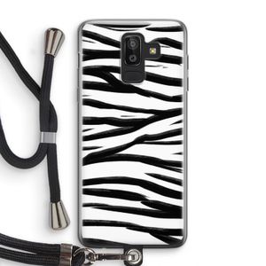 Zebra pattern: Samsung Galaxy J8 (2018) Transparant Hoesje met koord