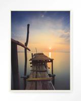Urban Cotton Wandkleed 'Sun Shy Cirebon' 110 x 145cm in Floating Frame - off white