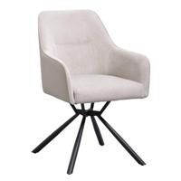 Leen Bakker - Eetkamerstoel Saar - Stof - Beige - 62.5x58x88 Cm