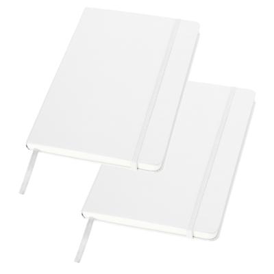 Schrift met harde kaft gelinieerd A5 - 2x stuks - Wit - School schrift - opschrijfboekje - notitiebo