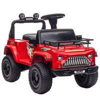 HOMCOM Elektrische kinderauto, terreinwagen, met opbergruimte, 3 km/u, muziekaansluiting, koplampen, claxon, rood.