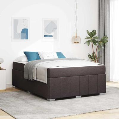 Bedframe met matras Donkerbruin 160 x 200 cm Stof