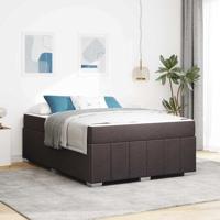 Bedframe met matras Donkerbruin 160 x 200 cm Stof