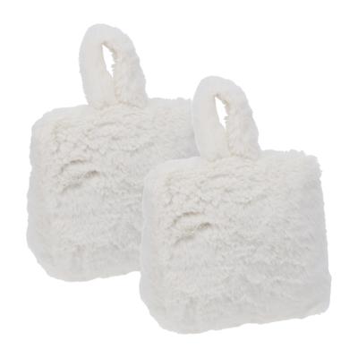 Home & Styling Fake Fur Deurstopper - 2x - 1 kg - wit - stof - gewicht - 7 x 17 cm - deurstop Home & Styling Fake Fur Deurstopper - 2x - 1 kg - wit - stof - gewicht - 7 x 17 cm - deurstop