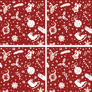 Kerst onderzetters Rode kerst patroon