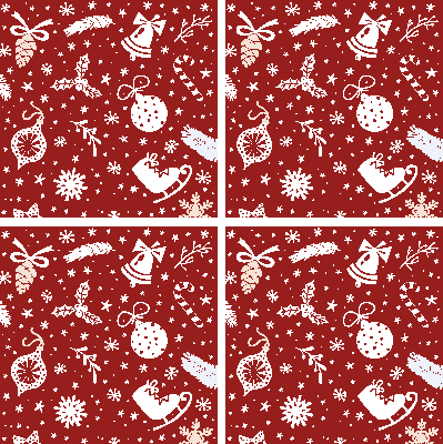 Kerst onderzetters Rode kerst patroon