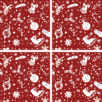 Kerst onderzetters Rode kerst patroon