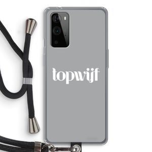 Topwijf Grijs Wit: OnePlus 9 Pro Transparant Hoesje met koord