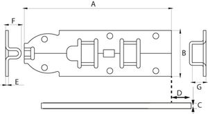 Plaatschuif vlak vz 40x100mm incl sluitplaat