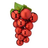 Kerstbal Druiven Rood Plastic 18 x 18 x 28 cm