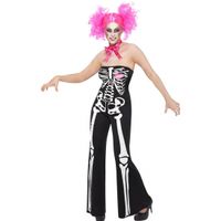 Halloween dames kleding skelet - thumbnail