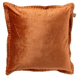 Dutch Decor - REBEL - Kussenhoes velvet 45x45 cm Potters Clay - oranje