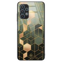 Samsung Galaxy A32 5G glazen hardcase - Kubus groen