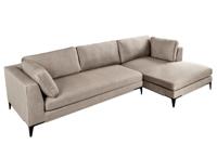 Hoekbank SIGNUM XL 315cm 3-zits met ottomane rechts fluweel taupe - 44538 - thumbnail