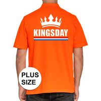 Grote maten Koningsdag poloshirt Kingsday oranje voor heren