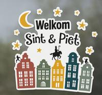Huizen ¨welkom sint & piet¨ raamsticker