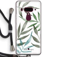 Tropical watercolor leaves: HTC U12+ Transparant Hoesje met koord