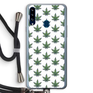 Weed: Samsung Galaxy A20s Transparant Hoesje met koord