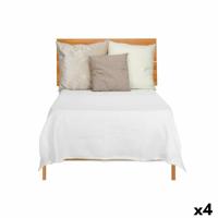 Sprei 180 x 260 cm Geometrisch Wit (4 Stuks)