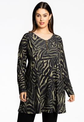 Yoek Tunic wide bottom zip KAMEO | Groen | Maat 58/60