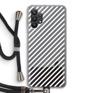 Strepen zwart-wit: Samsung Galaxy A32 5G Transparant Hoesje met koord