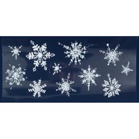 1x Kerst raamversiering raamstickers witte glitter sneeuwvlokken 23 x 49 cm - thumbnail