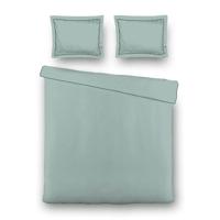 Dekbedovertrek Hotel Deluxe - Turquoise - Lits-Jumeaux (240x220 Cm) - Turquoise Microvezel - Effen - Luna Bedding - Dekbed-Discounter.nl