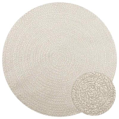 VidaXL Vloerkleed zizur crème binnen en buiten ø 160 cm jute look