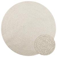 VidaXL Vloerkleed zizur crème binnen en buiten ø 160 cm jute look