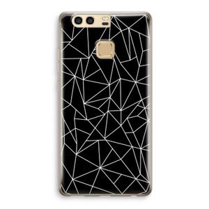 Geometrische lijnen wit: Huawei P9 Transparant Hoesje
