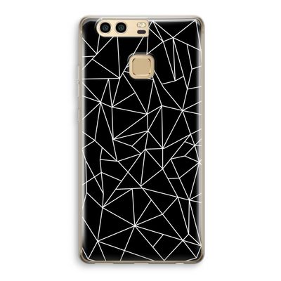 Geometrische lijnen wit: Huawei P9 Transparant Hoesje