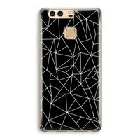 Geometrische lijnen wit: Huawei P9 Transparant Hoesje