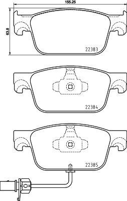Remblokkenset, schijfrem BREMBO XTRA LINE, DIRECTIONAL BRAKE PADS P85153X