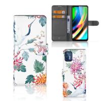 Motorola Moto G9 Plus | Telefoonhoesje | Met pasjeshouder | Bird Flowers