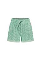 MAYCE Meisjes sweat short - Mint groen AOP - thumbnail