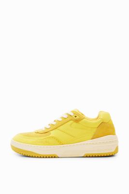 Chunky retro sneakers met patch - YELLOW - 37