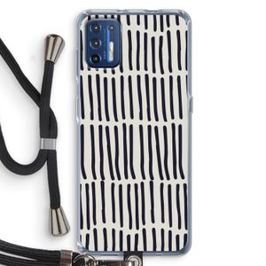 Moroccan stripes: Motorola Moto G9 Plus Transparant Hoesje met koord
