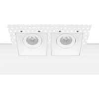 Spot Armatuur GU10 - Pragmi Terra - GU10 Inbouwspot - Vierkant - Wit - Aluminium - Kantelbaar - 90mm