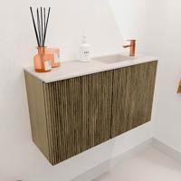 Toiletmeubel Mondiaz Joya Dlux | 70 cm | Meubelkleur Dusk | Faye wastafel Meli Wasbak Rechts | 1 kraangat