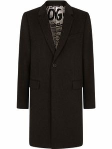 Dolce & Gabbana manteau en laine mélangée à simple boutonnage - Gris