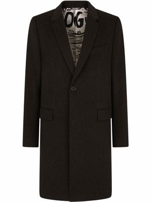 Dolce & Gabbana manteau en laine mélangée à simple boutonnage - Gris