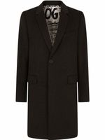 Dolce & Gabbana manteau en laine mélangée à simple boutonnage - Gris