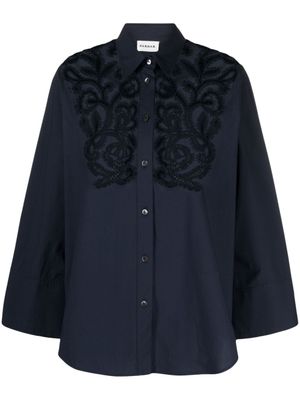 P.A.R.O.S.H. chemise à broderie anglaise - Bleu