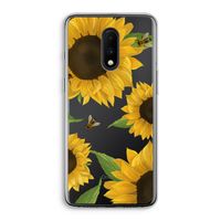 Sunflower and bees: OnePlus 7 Transparant Hoesje