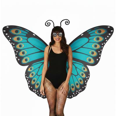 Verkleed vlinder set - blauw - voor dames - Carnavalsaccessoires